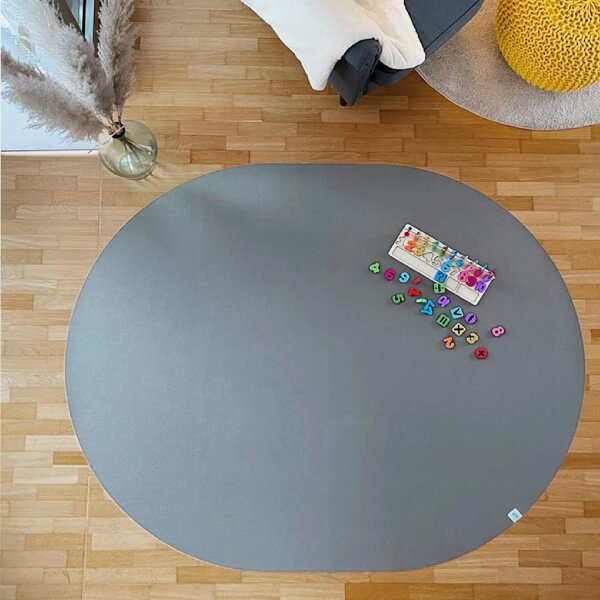 Sanosoft ovale Krabbelmatte 160x200cm Hellgrau