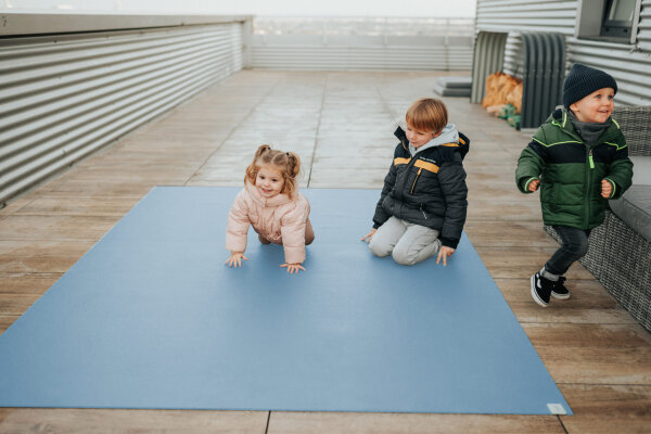 Sanosoft Krabbelmatte Outdoor 120x120 cm Hellblau