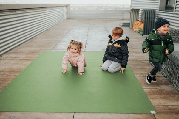 Sanosoft Krabbelmatte Outdoor 120x1000 cm Olivgrün