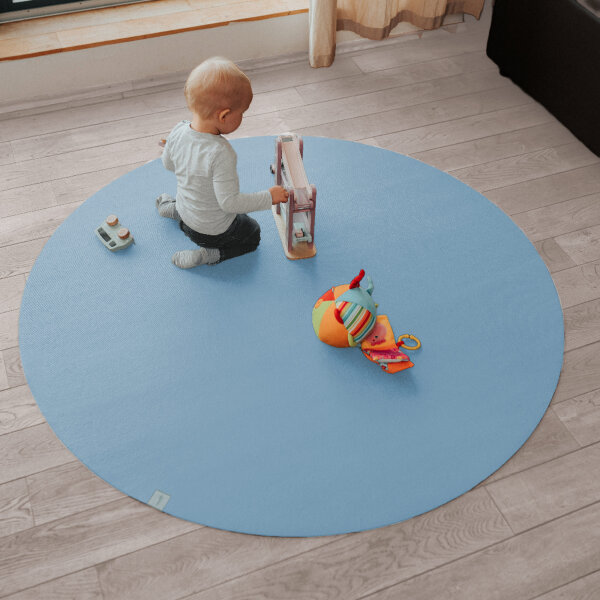 Sanosoft runde Krabbelmatte Hellblau 120
