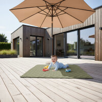 Sanosoft Krabbeldecke Soft-Cord  Khaki Grün 130x150cm