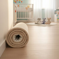 Sanosoft samtweicher und kuscheliger Krabbelteppich Sand / Beige 100 x 150 cm