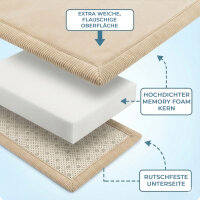 Sanosoft samtweicher und kuscheliger Krabbelteppich Sand / Beige 200 x 200 cm