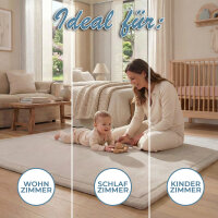 Sanosoft samtweicher und kuscheliger Krabbelteppich Hellgrau 100x150cm