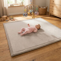 Sanosoft samtweicher und kuscheliger Krabbelteppich Hellgrau 200x300cm