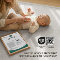 Sanosoft samtweicher und kuscheliger Krabbelteppich Hellgrau 120 x 180 cm