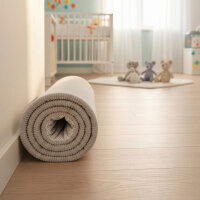 Sanosoft samtweicher und kuscheliger Krabbelteppich Hellgrau 120 x 180 cm