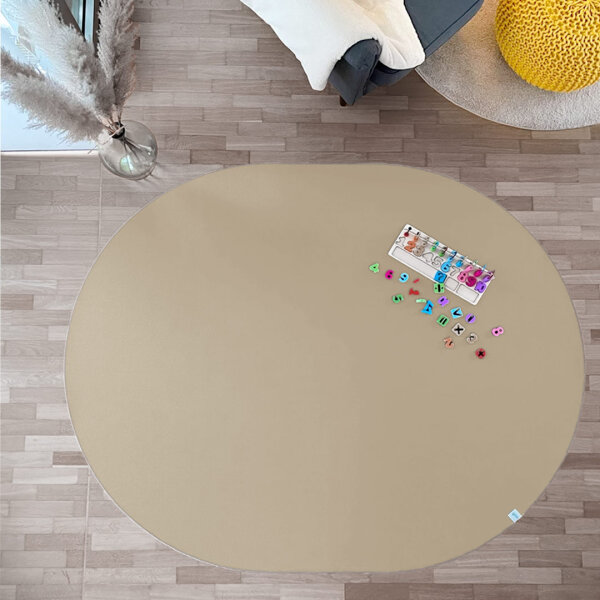 Sanosoft ovale Krabbelmatte 160x200cm - "made in Germany" - Öko-Tex 100 - Sand / Beige