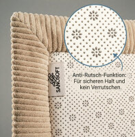 Sanosoft samtweicher und kuscheliger Krabbelteppich Sand / Beige 160x230cm