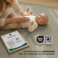 Sanosoft samtweicher und kuscheliger Krabbelteppich Schilfgrün 160x230cm
