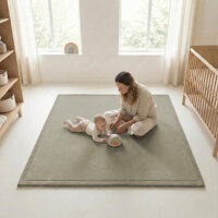 Sanosoft samtweicher und kuscheliger Krabbelteppich Schilfgrün 200x300cm