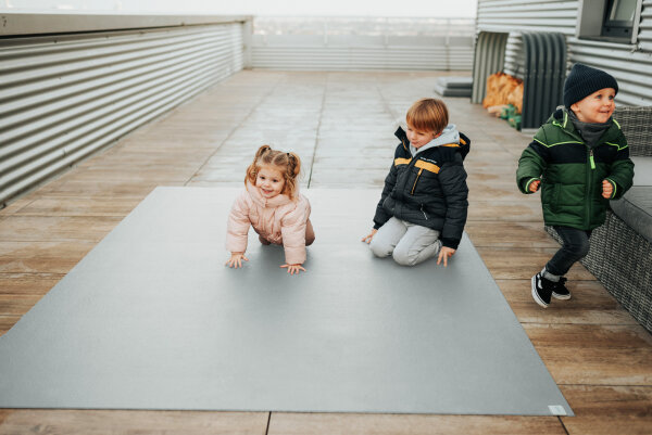 Sanosoft Krabbelmatte Outdoor 240x240 cm Hellgrau