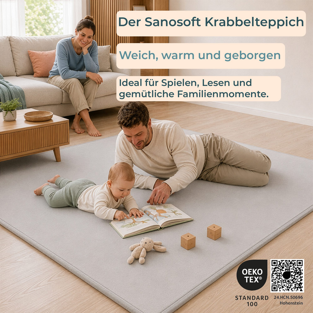 Kuscheln auf dem Sanosoft Krabbelteppich