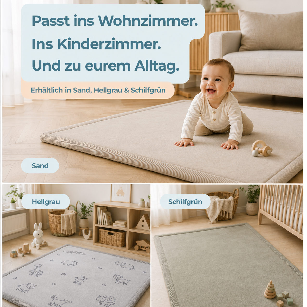 Krabbelteppich für jede Wohnsituation